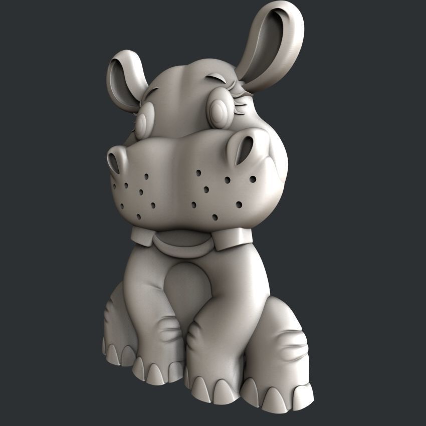 3d Models for 3d printer Hippo for kids 3D print model_2