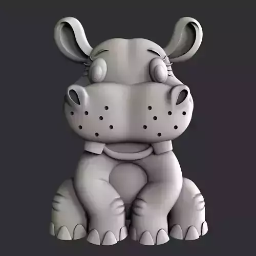 3d Models for 3d printer Hippo for kids