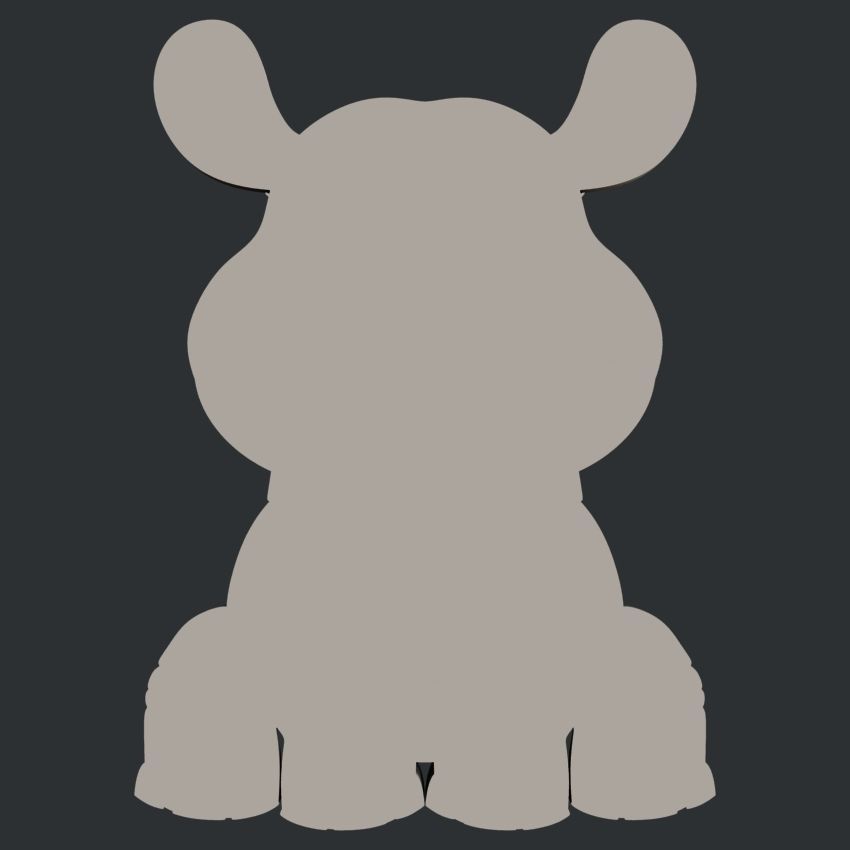3d Models for 3d printer Hippo for kids 3D print model_4