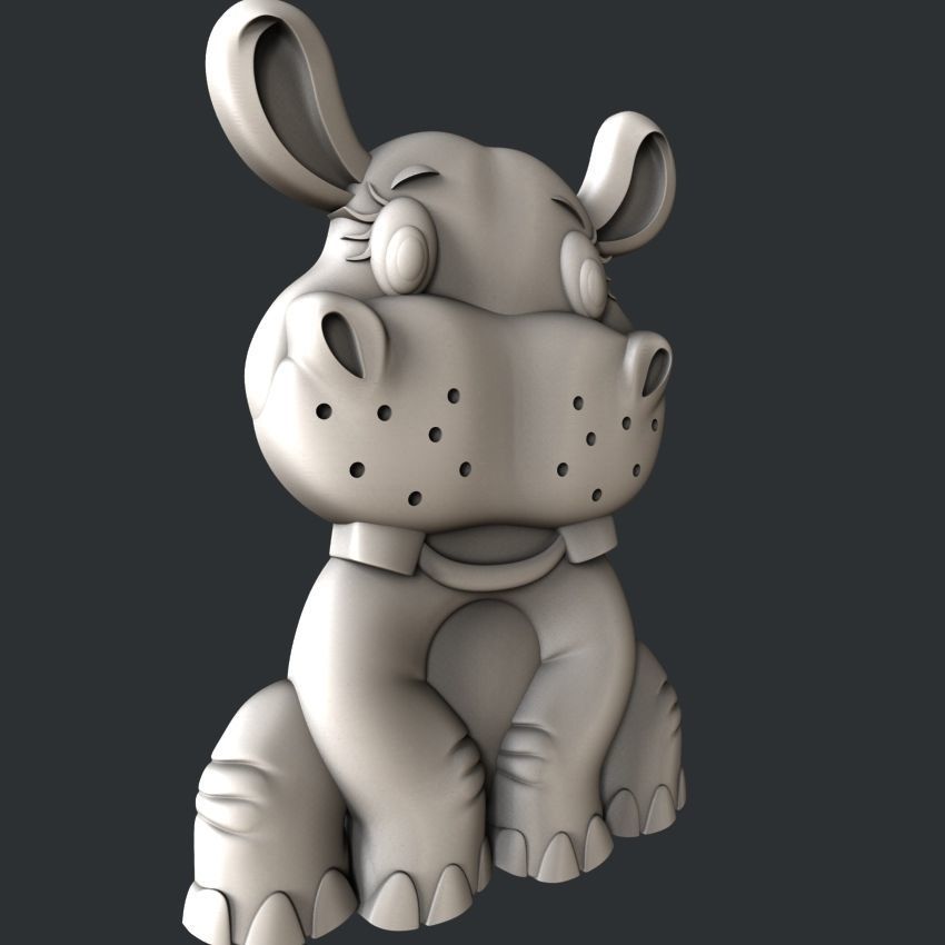 3d Models for 3d printer Hippo for kids 3D print model_1