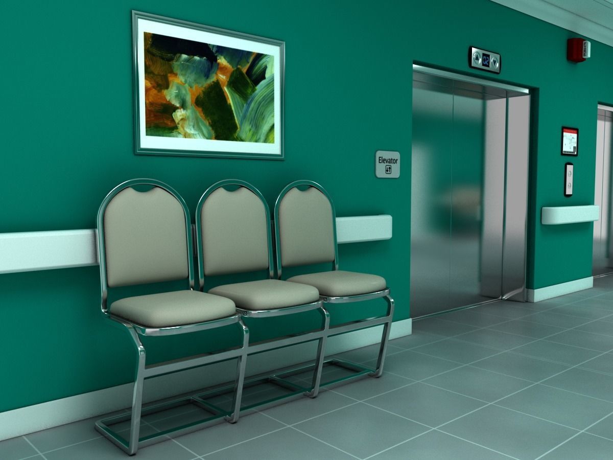 Elevator Lobby Scene MAYA 3D model_10