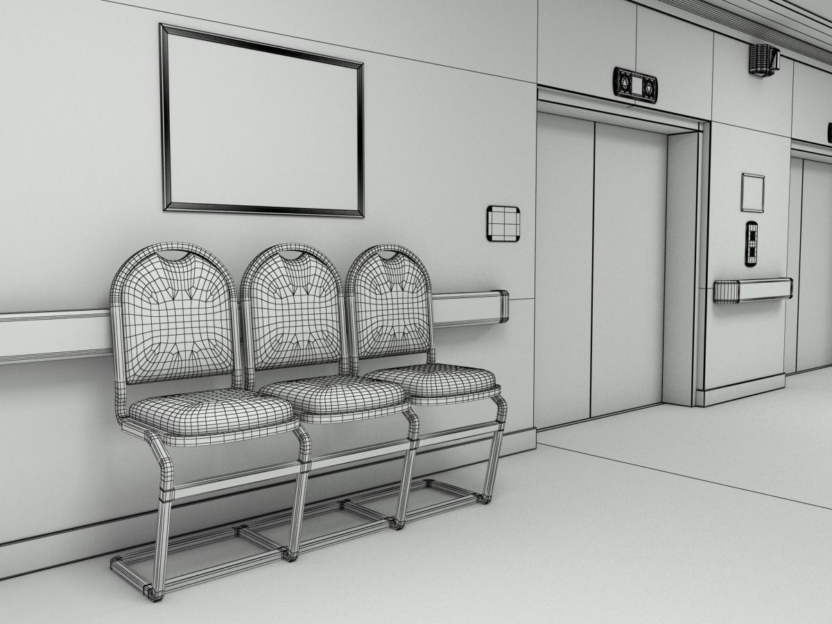 Elevator Lobby Scene MAYA 3D model_12