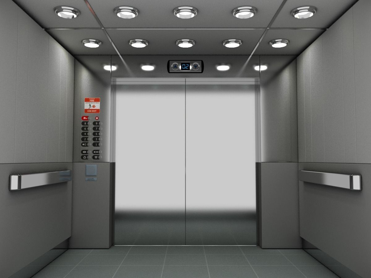Elevator Lobby Scene MAYA 3D model_7