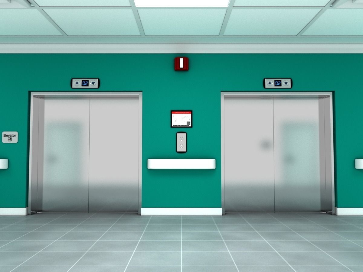 Elevator Lobby Scene MAYA 3D model_5