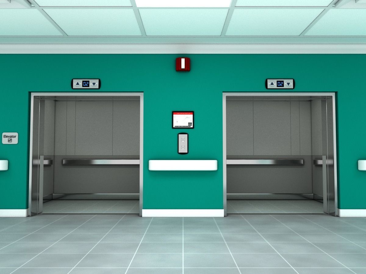 Elevator Lobby Scene MAYA 3D model_6