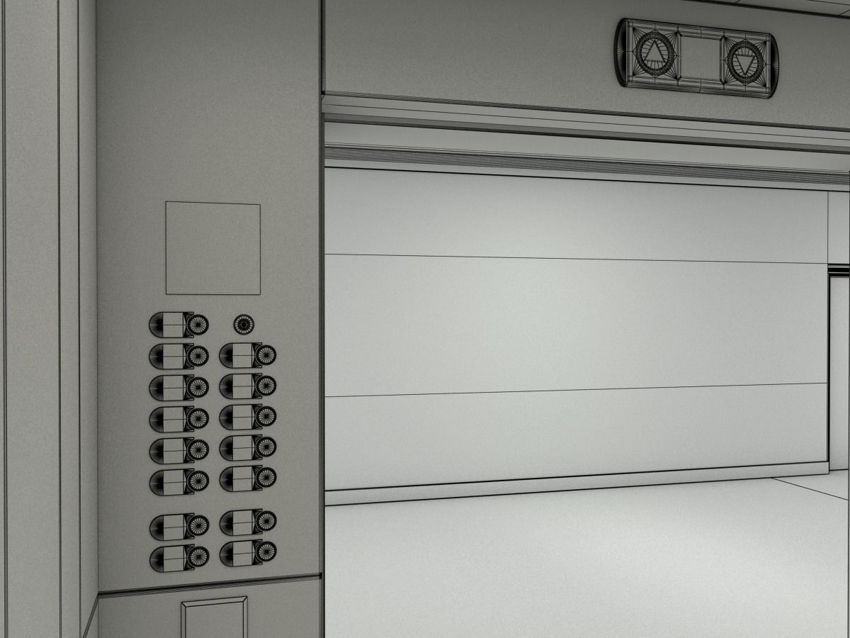 Elevator Lobby Scene MAYA 3D model_17