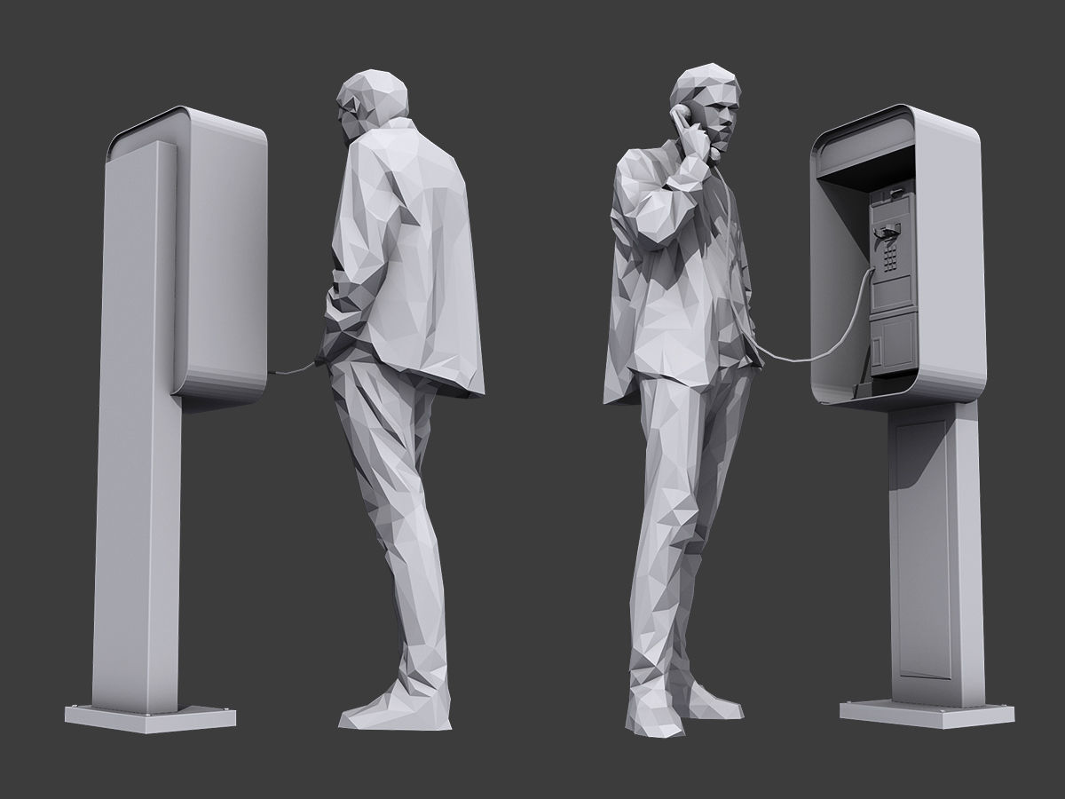Phone Talk Low-poly 3D model_3