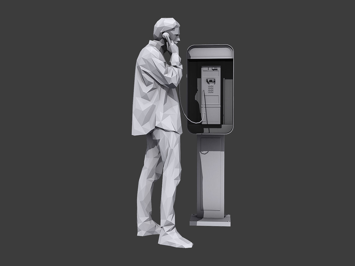 Phone Talk Low-poly 3D model_1