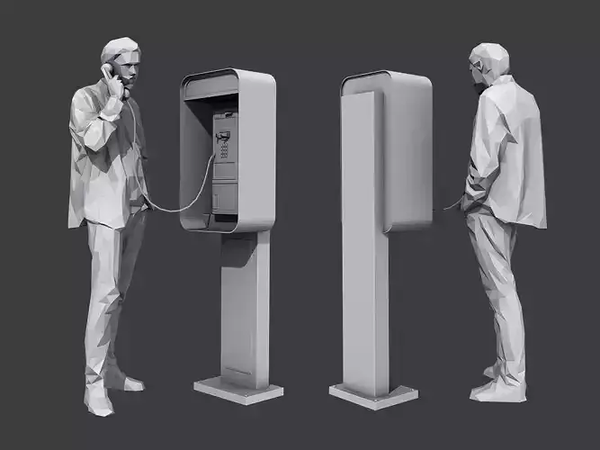 Phone Talk Low-poly 3D model