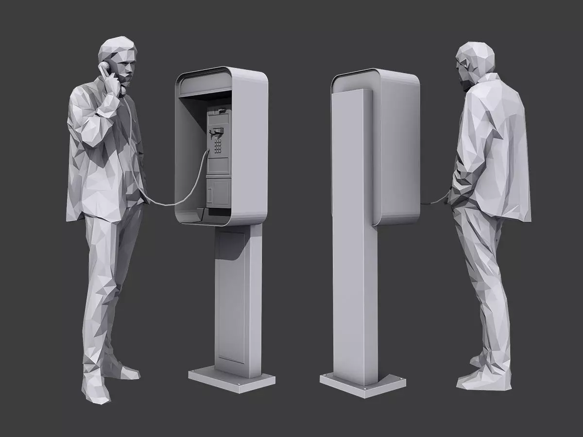 Phone Talk Low-poly 3D model_0