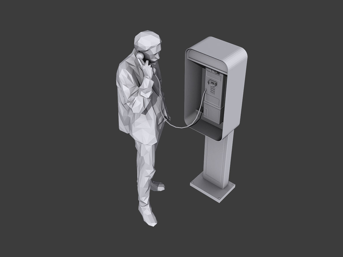 Phone Talk Low-poly 3D model_2