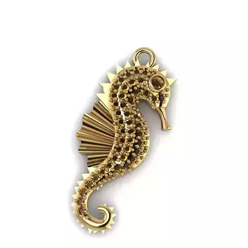 3d model seahorse necklace 