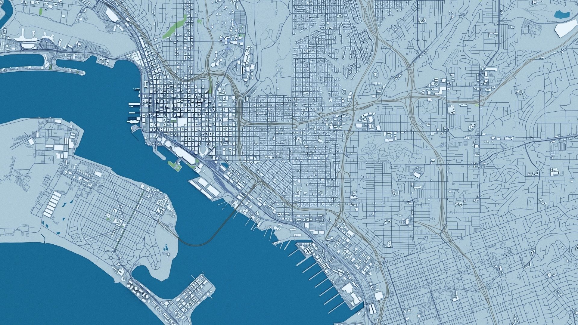 San Diego with Terrain 3D model_2