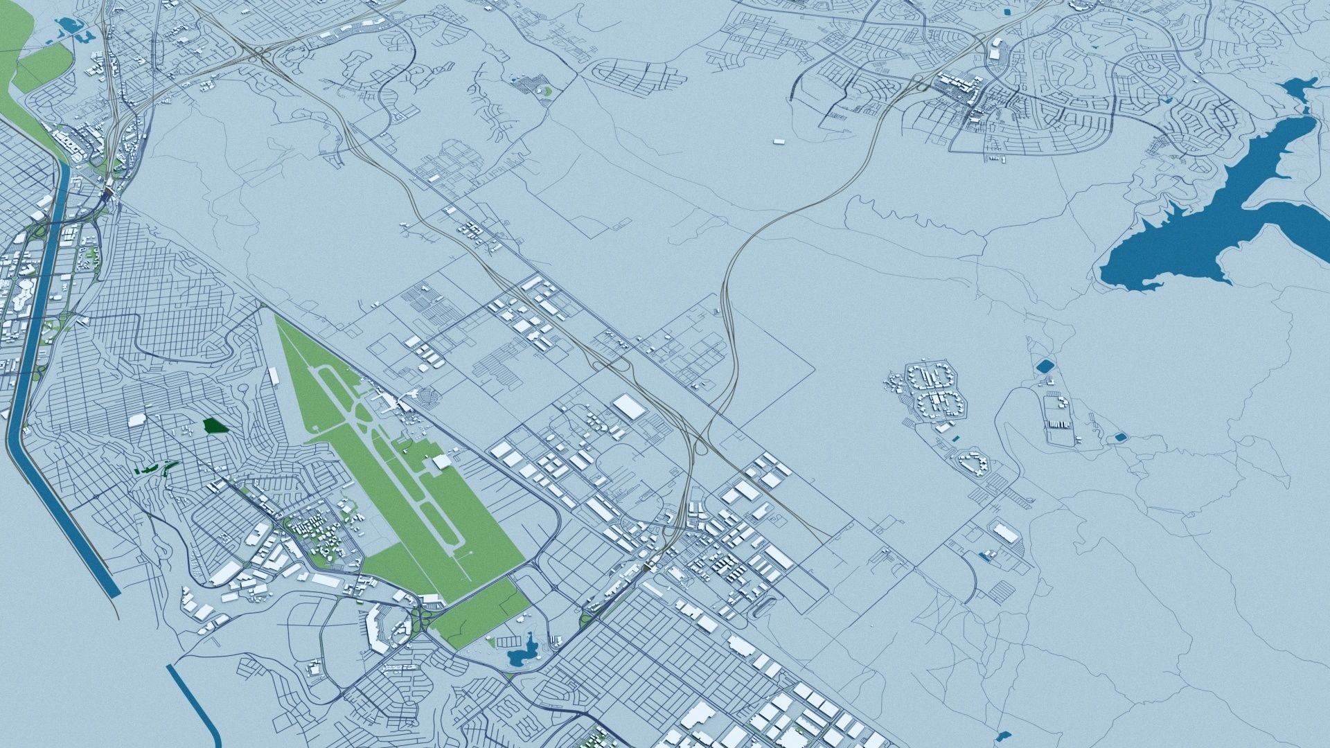 San Diego with Terrain 3D model_7