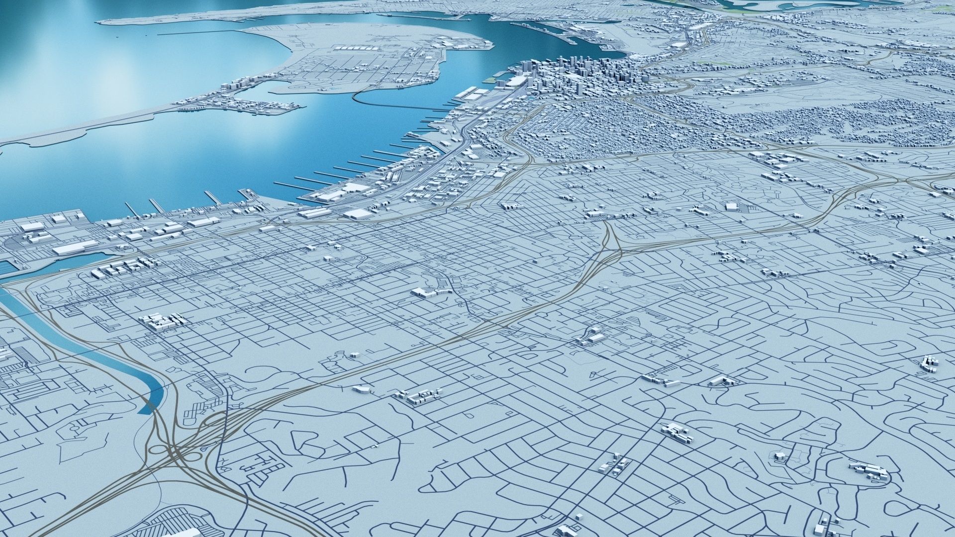 San Diego with Terrain 3D model_8