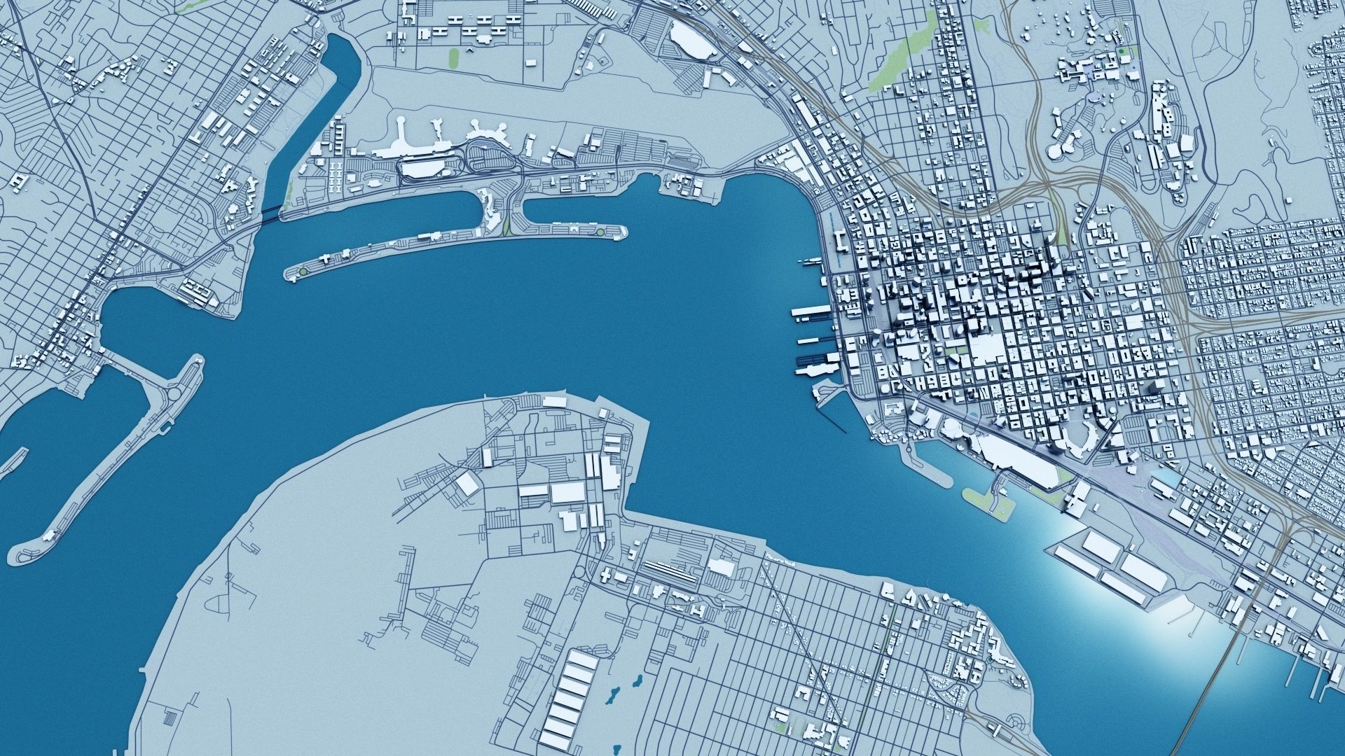 San Diego with Terrain 3D model_6