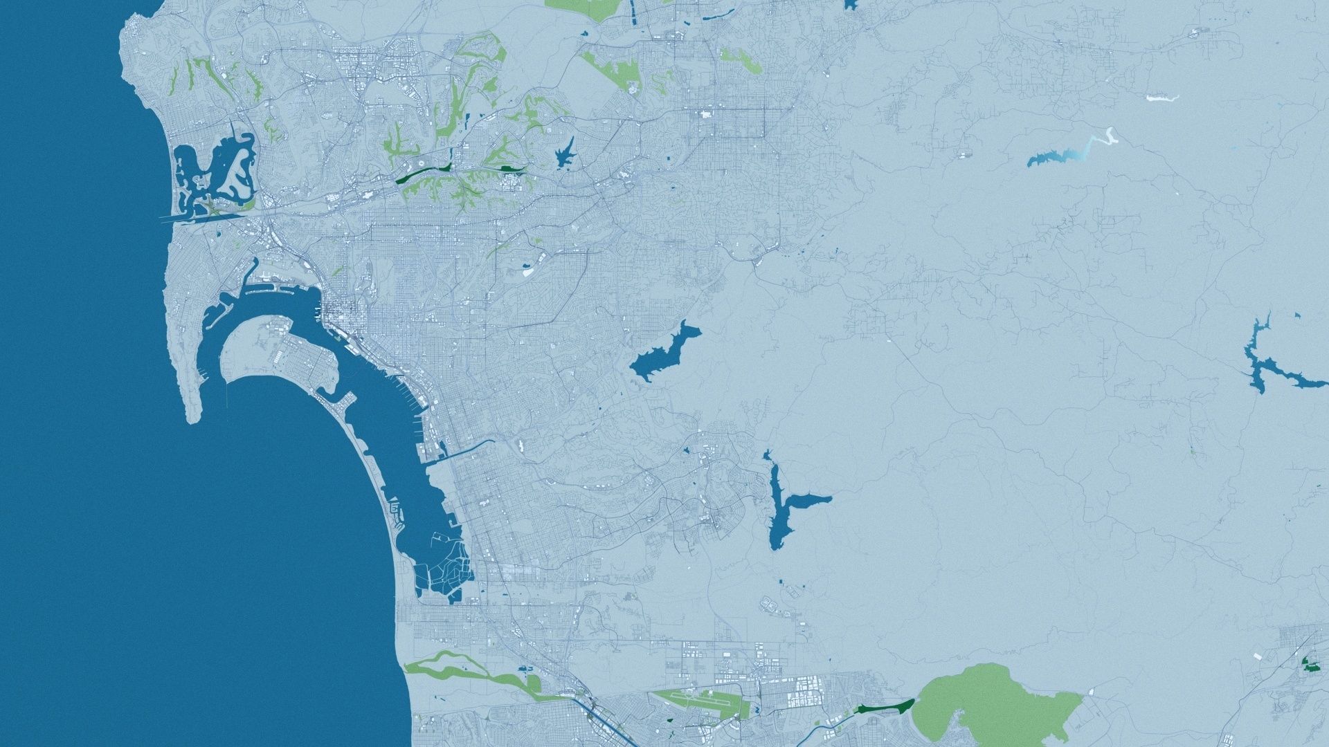 San Diego with Terrain 3D model_1