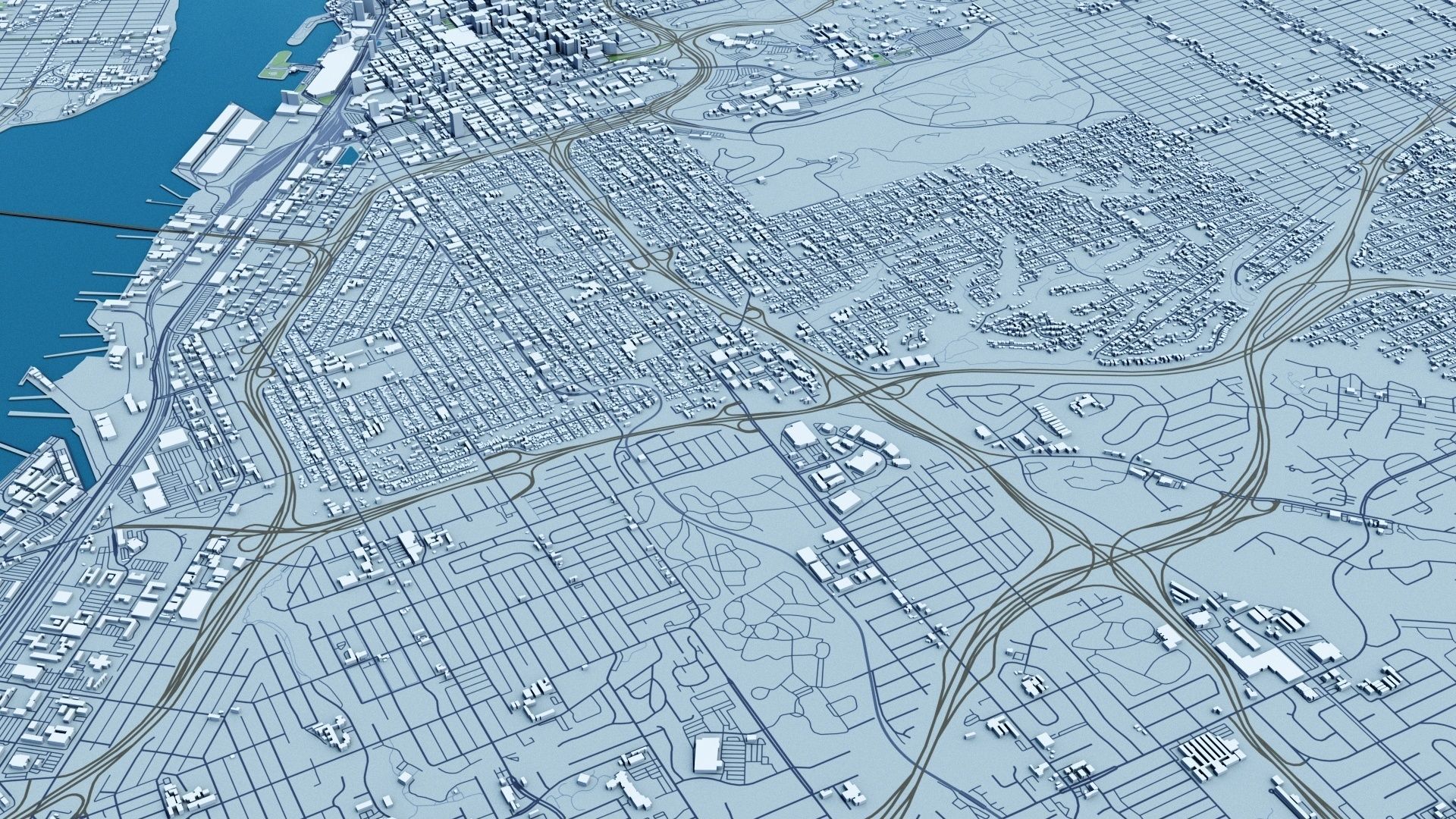 San Diego with Terrain 3D model_5