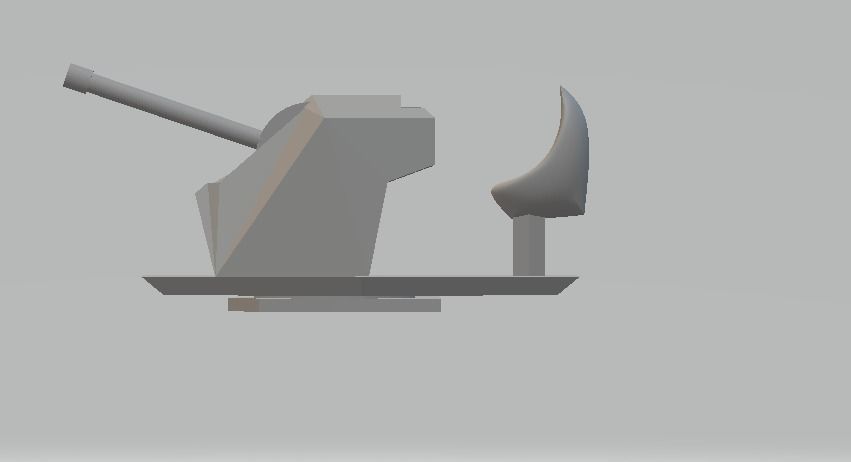 WW2 gun turret tactical wargaming Low-poly 3D model_1