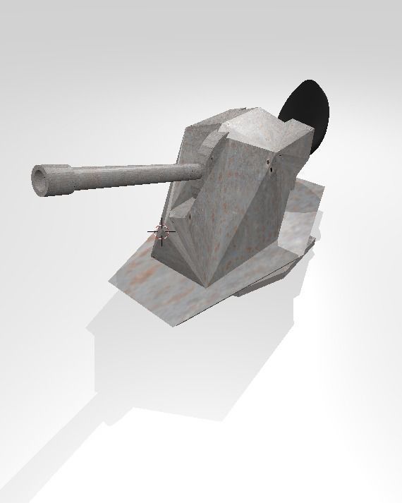 WW2 gun turret tactical wargaming Low-poly 3D model_6