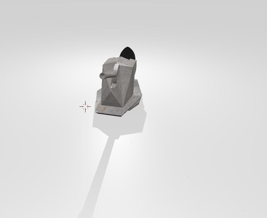 WW2 gun turret tactical wargaming Low-poly 3D model_4