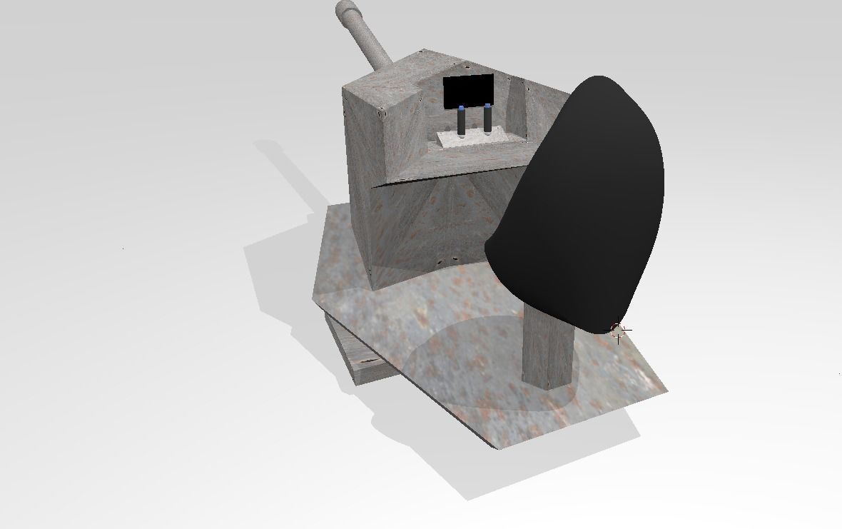 WW2 gun turret tactical wargaming Low-poly 3D model_7