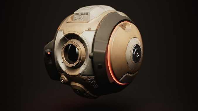 Sci-fi Service Drone Low-poly 3D model