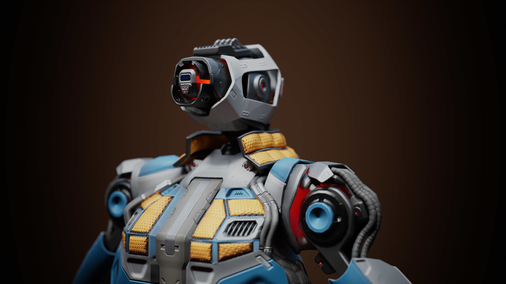 Sci-fi Robot Low-poly 3D model_3