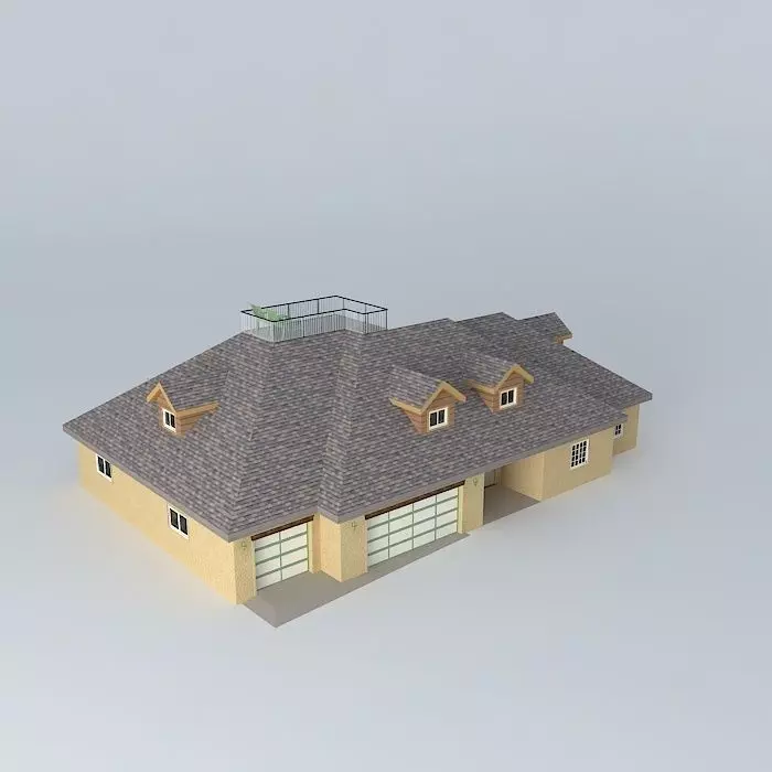 Hip Roof House Free 3D model