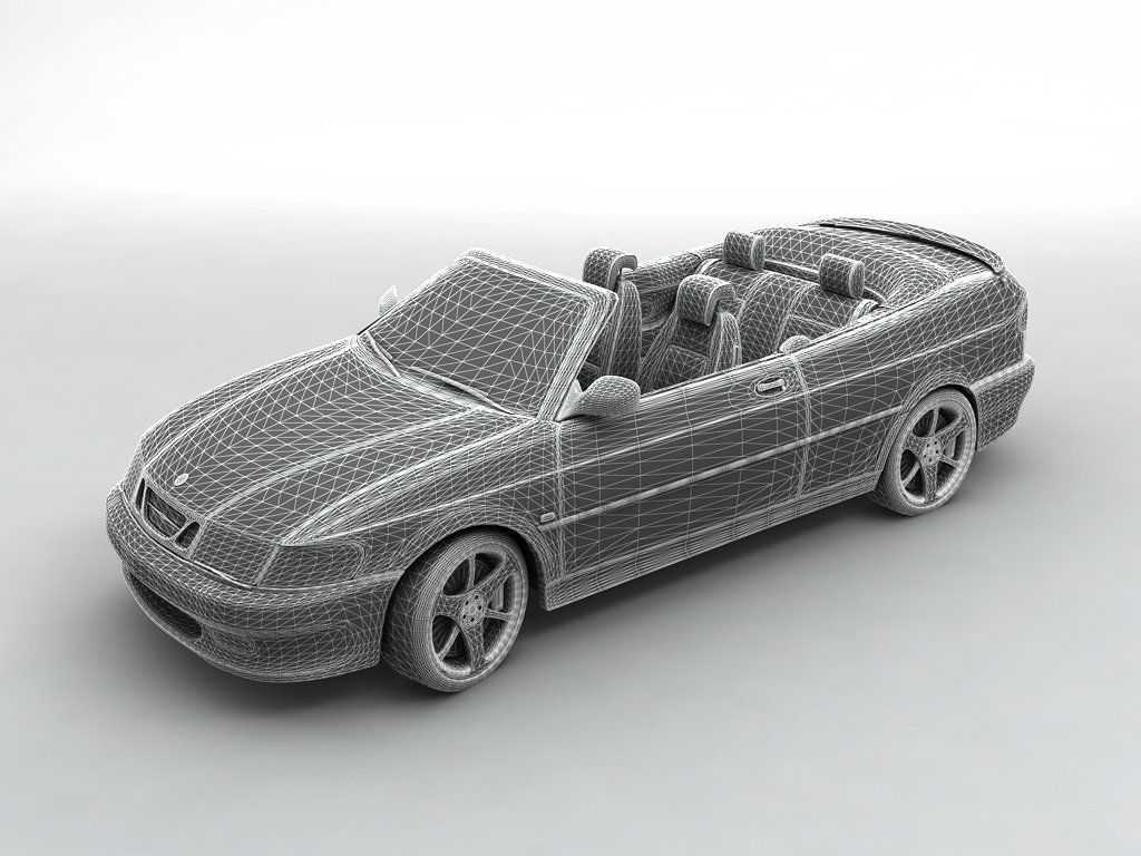 2000 SAAB 9-3 Convertible 3D model_3
