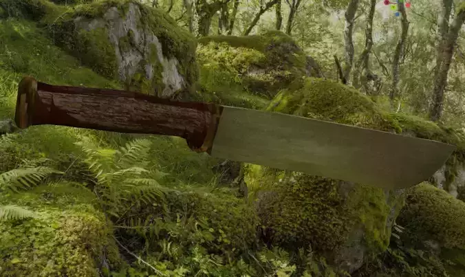 Low polly Knife Jungle Machete