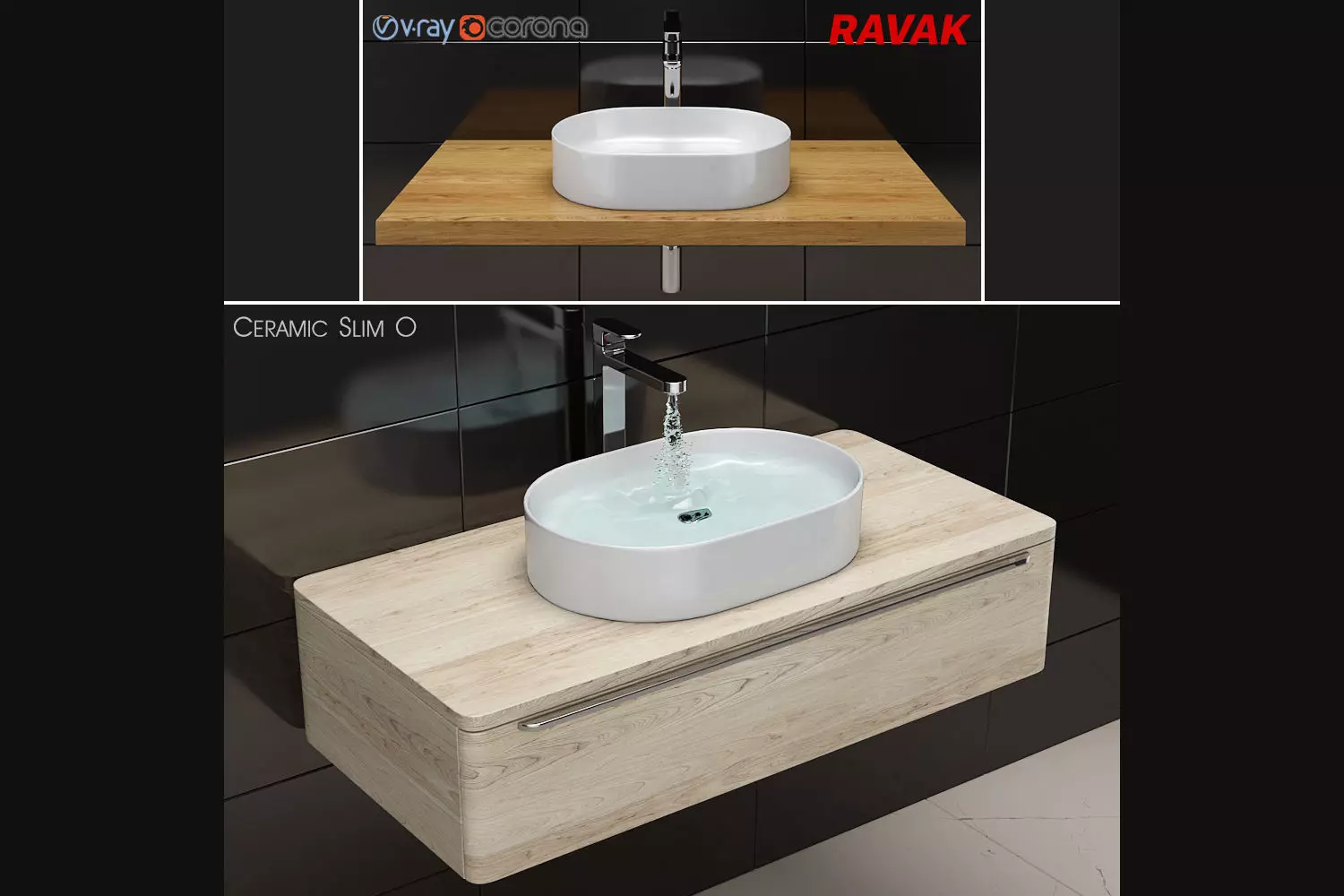 sink Ravak Ceramic Slim O 3D model_0