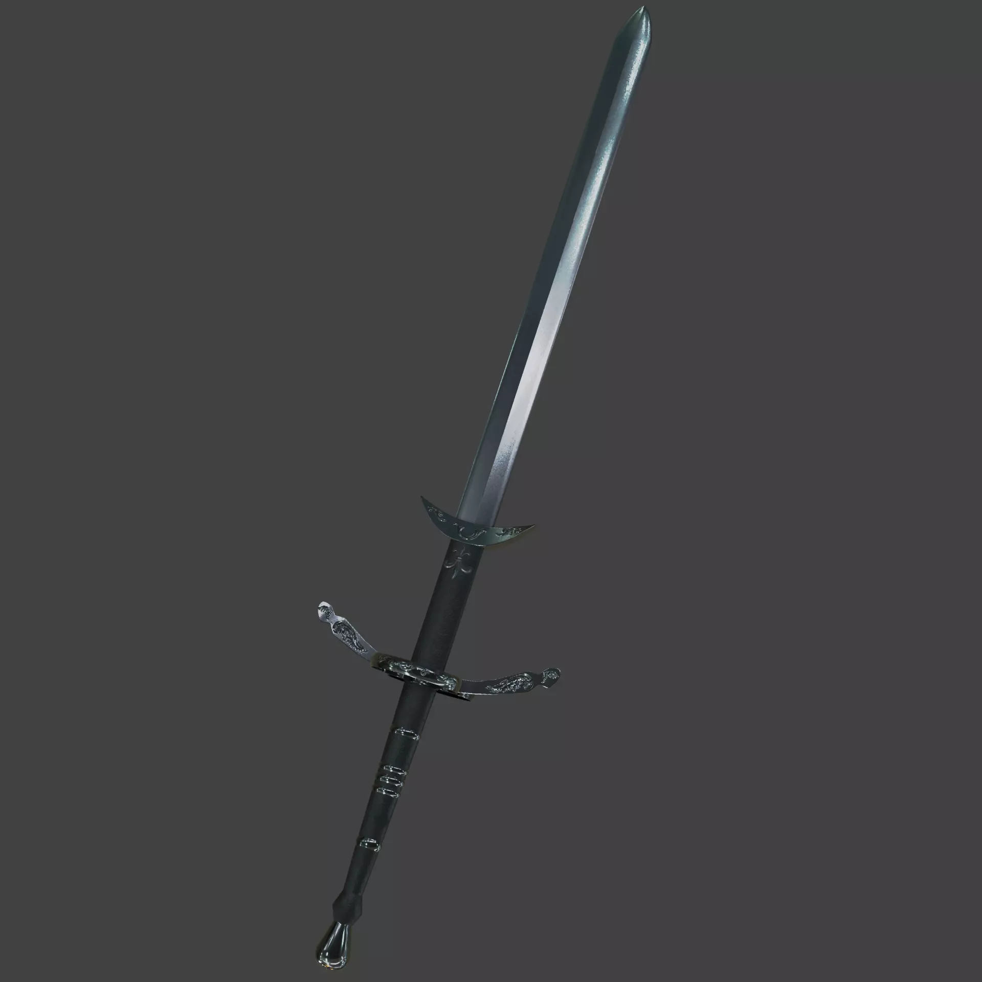 Europen Medieval Great Longsword Low-poly 3D model