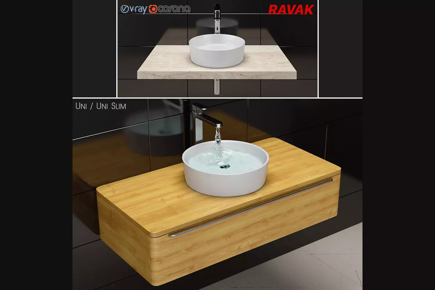 sink Ravak Uni a Uni Slim 3D model