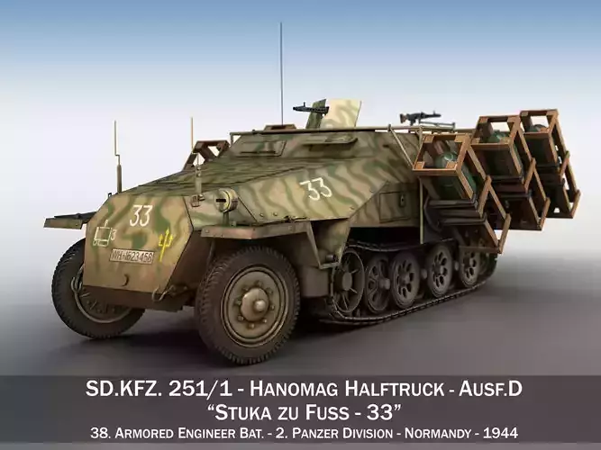 SDKFZ 251 - Ausf D - Stuka zu Fuss - 33 3D model