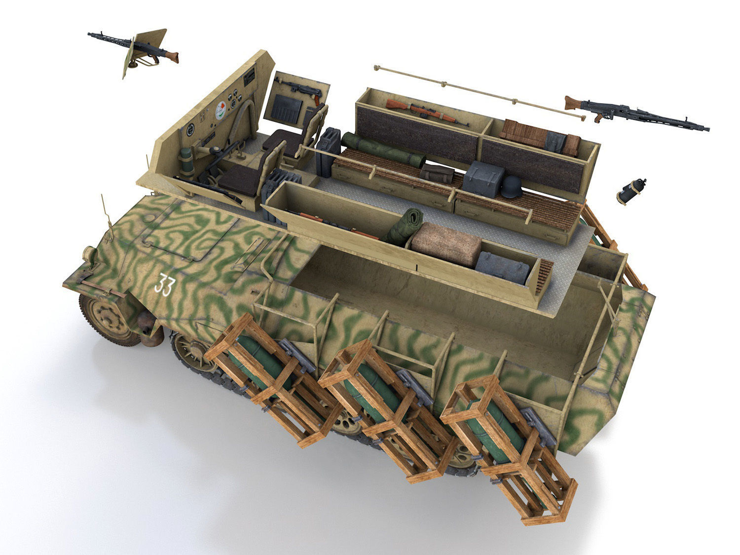 SDKFZ 251 - Ausf D - Stuka zu Fuss - 33 3D model_11