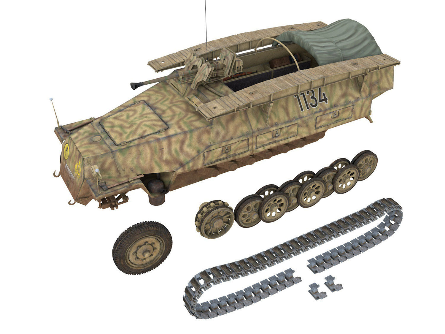 SDKFZ 251 - Ausf D - Assault-Engineer Vehicle - 1134 3D model_12
