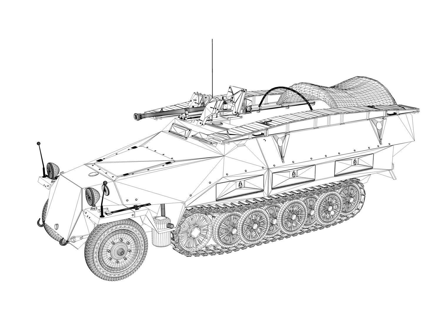SDKFZ 251 - Ausf D - Assault-Engineer Vehicle - 1134 3D model_14