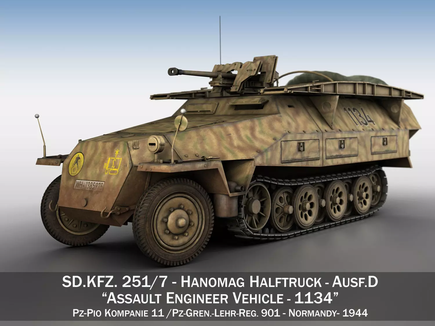 SDKFZ 251 - Ausf D - Assault-Engineer Vehicle - 1134 3D model_0