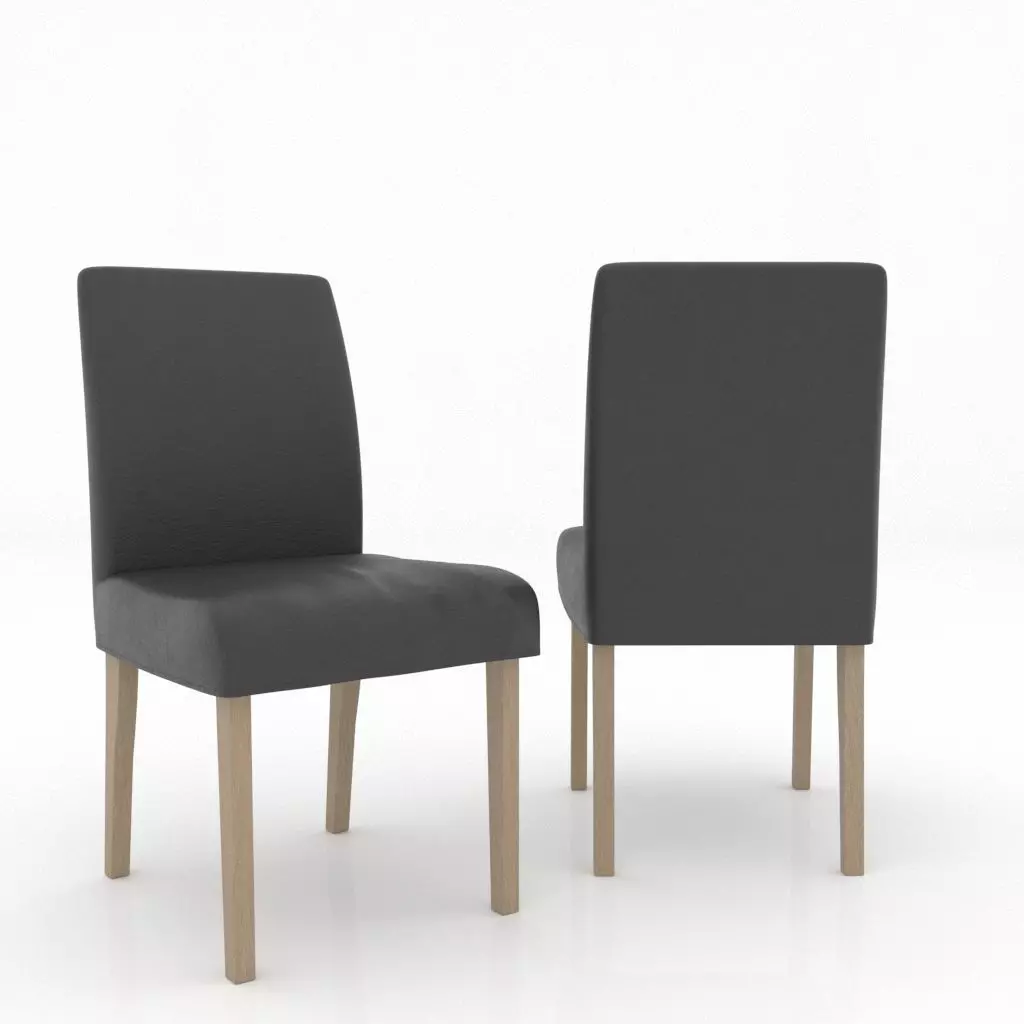 Chair dining with wooden legs 3D model_0