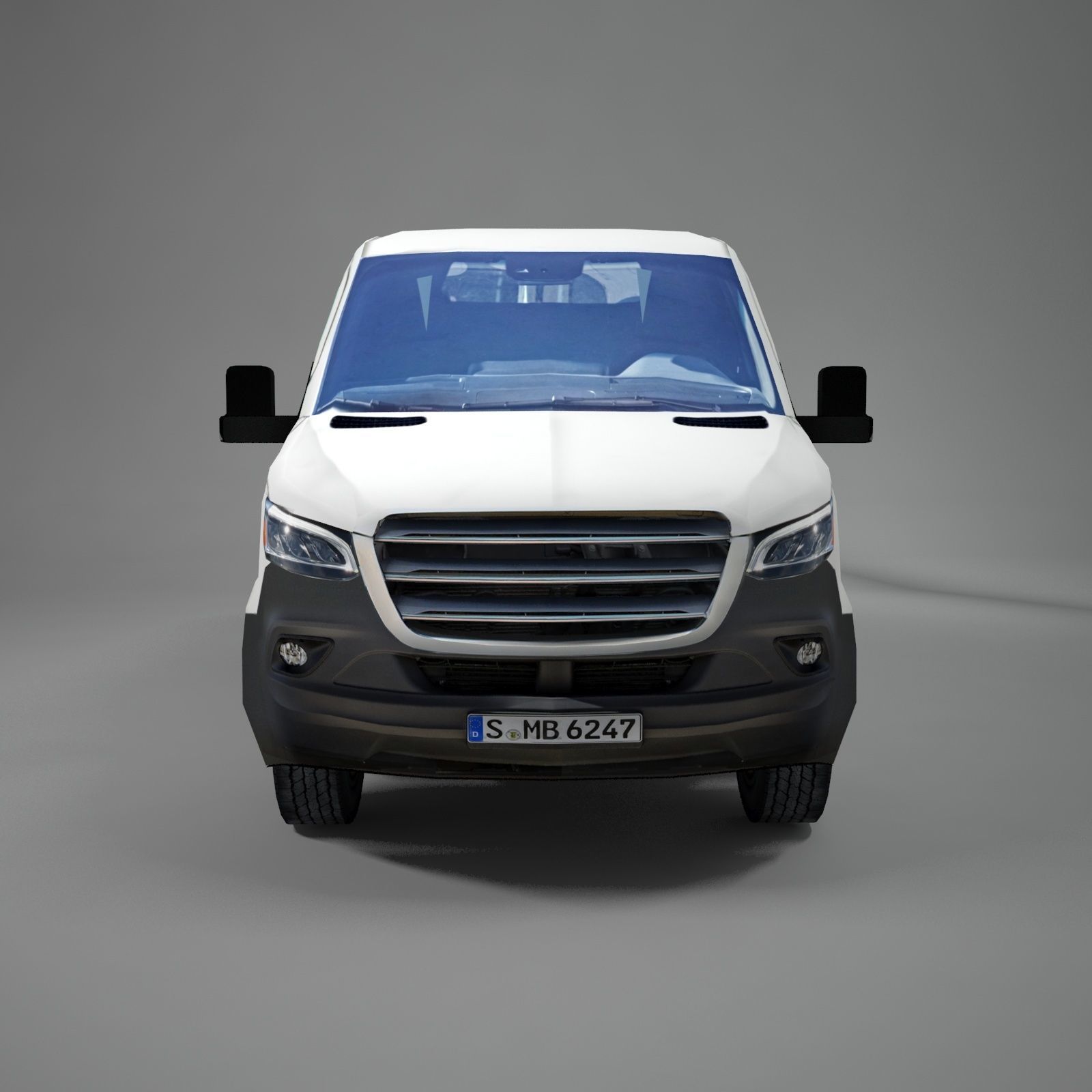 European van sprinter 2020 lo-poly PBR no logos Low-poly 3D model_13
