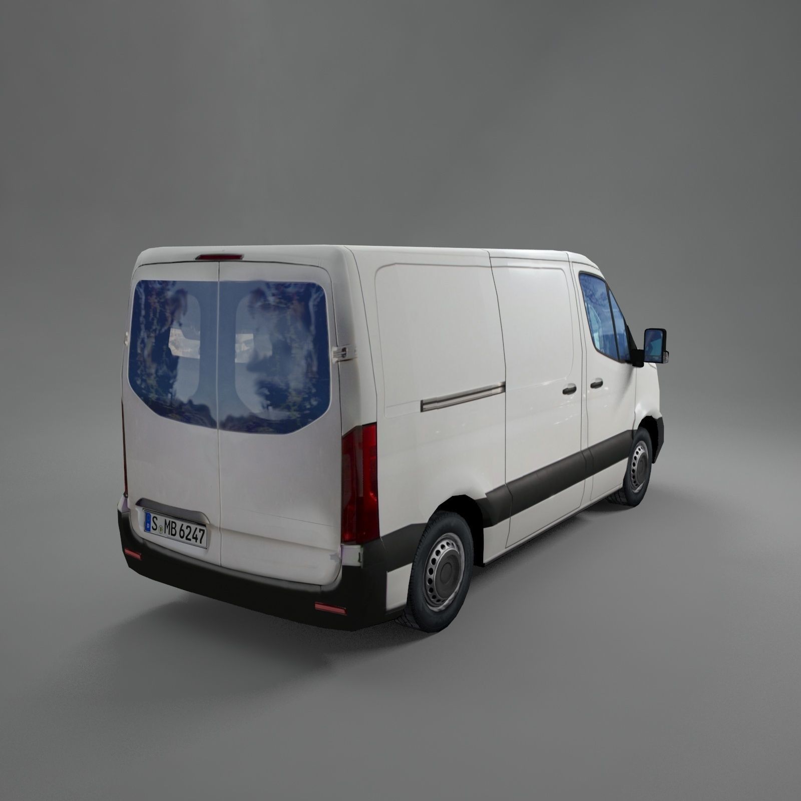 European van sprinter 2020 lo-poly PBR no logos Low-poly 3D model_11