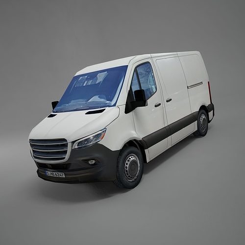 European van sprinter 2020 L1 low polygon model  Low-poly 3D model