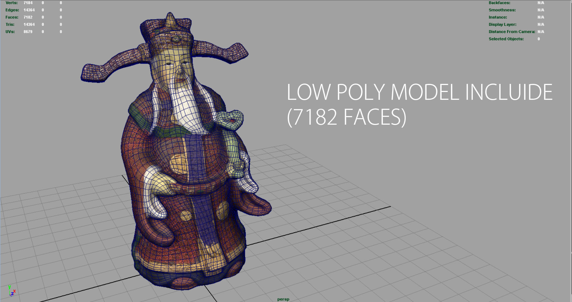 Lu Xing God Low-poly 3D model_7