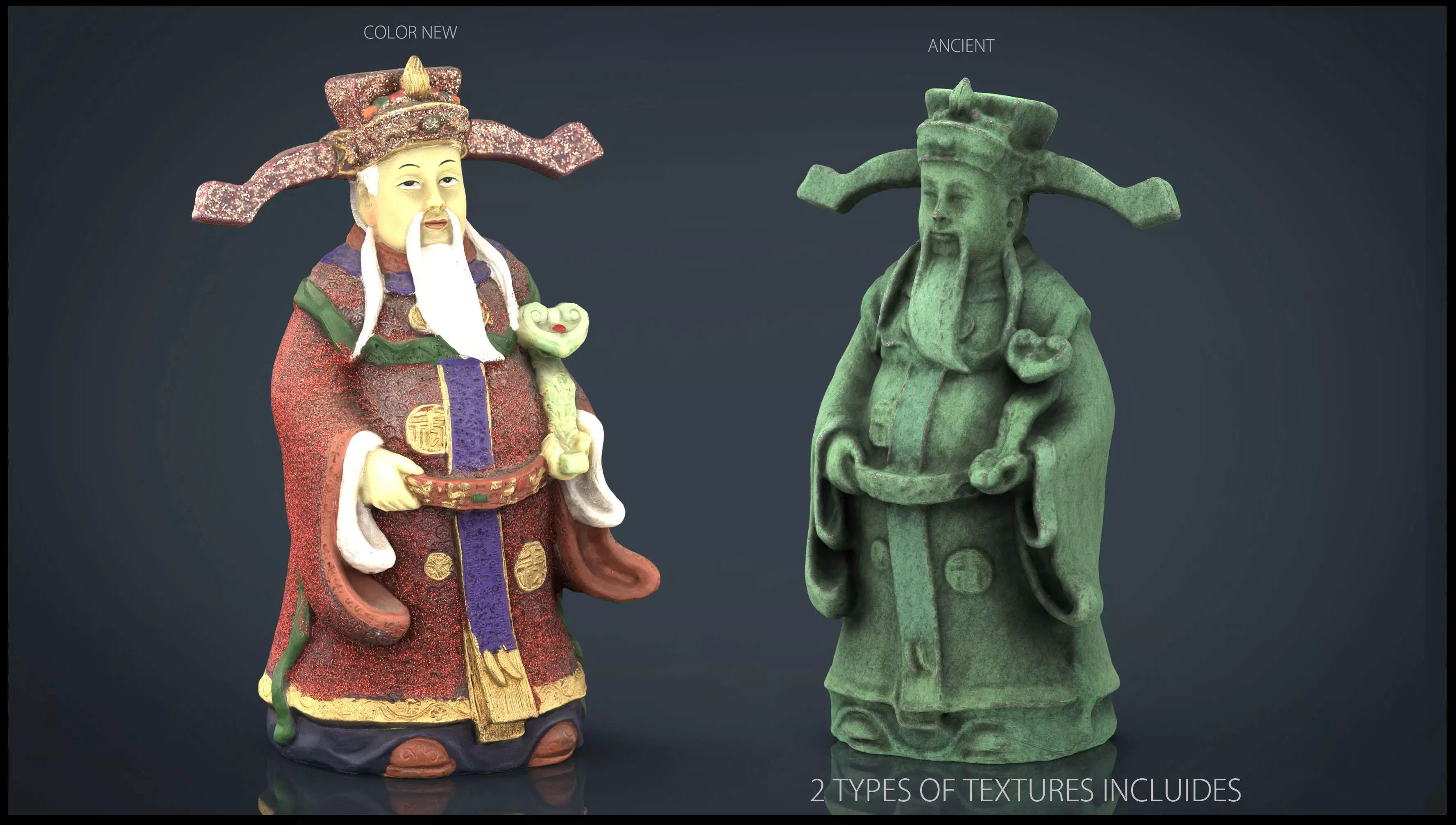 Lu Xing God Low-poly 3D model_0