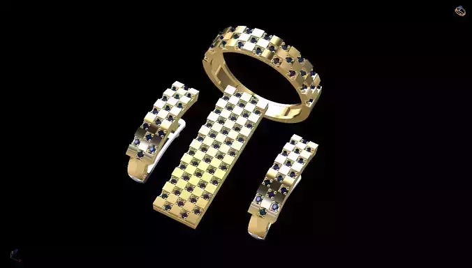 half set gold and diamond ring