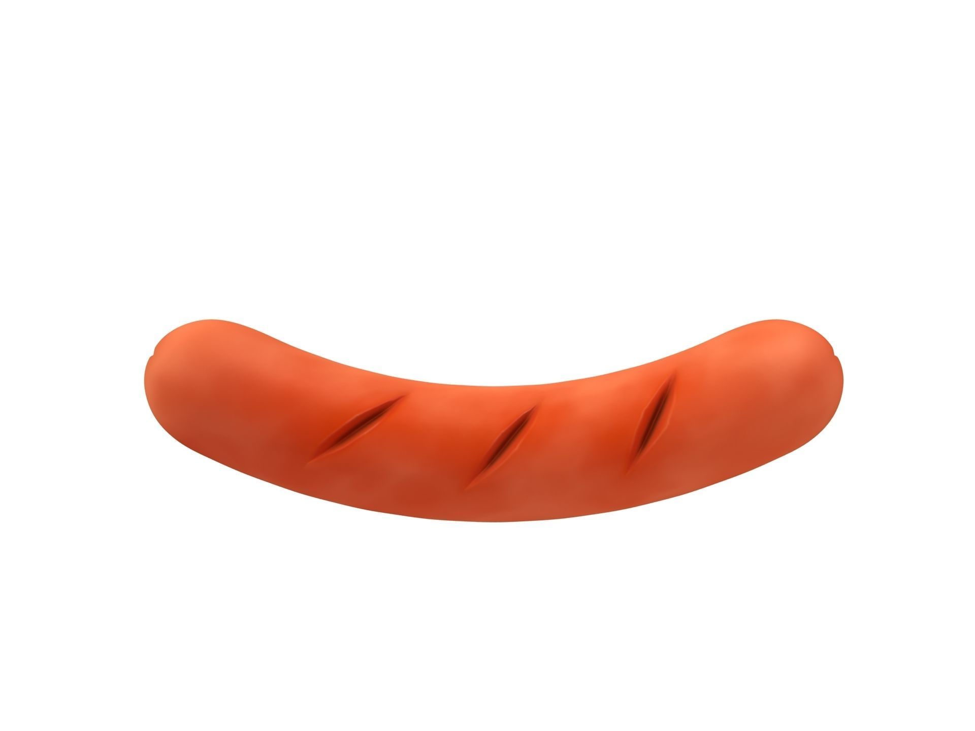 Sausage orange squishy toy Low-poly 3D model_2