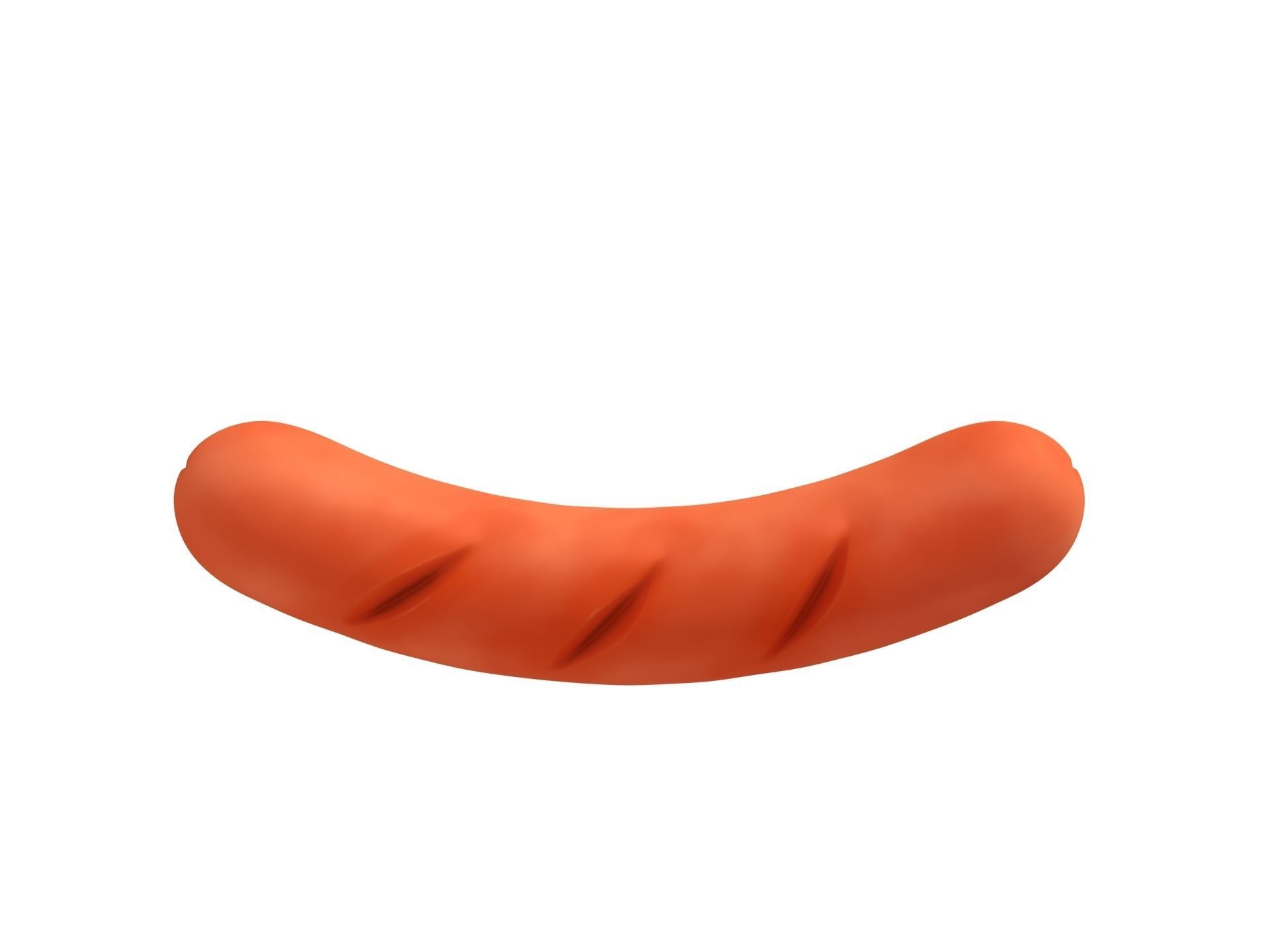 Sausage orange squishy toy Low-poly 3D model_5
