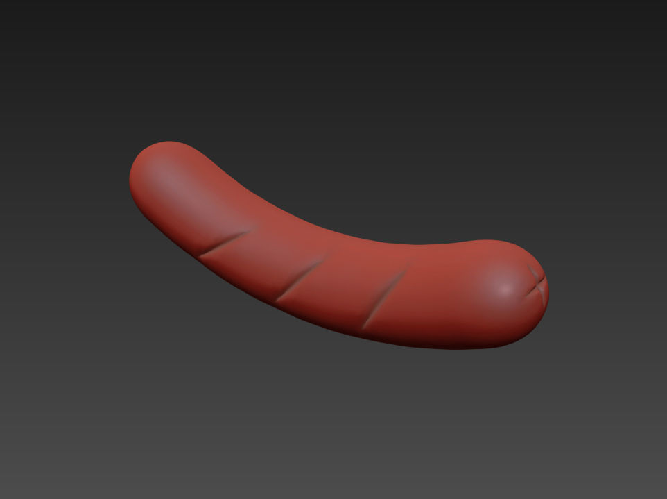 Sausage orange squishy toy Low-poly 3D model_11