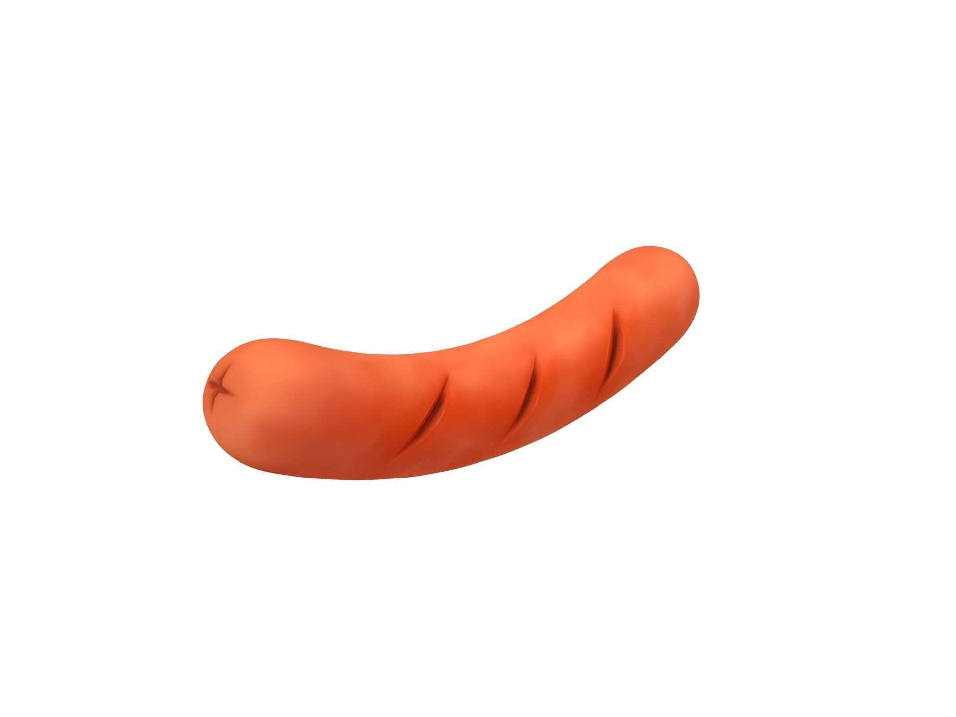 Sausage orange squishy toy Low-poly 3D model_1